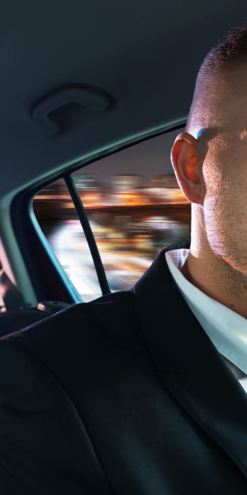 Portrait Of A Young Man Chased And Pulled Over By Police